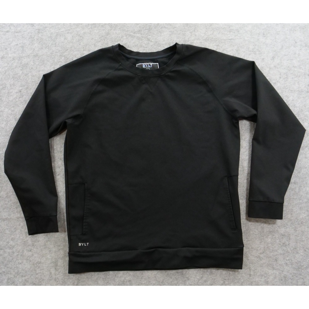Bylt Sweatshirt Mens Large Black Elite Crewneck Pullover Long Sleeve Premium